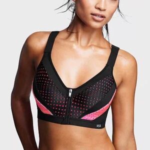 Victoria’s Secret VSX Maximum Support Front Zip Sports Bra, Size 36D, EUC
